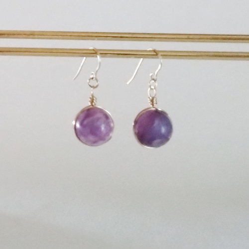 チャロアイトシリカピアス(14kgfワイヤー) ピアス（フック・チェーン