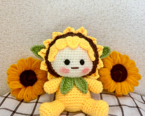 あみぐるみあみぐるみ　パンダちゃん　ひまわりポシェット【特別価格】　他３点 あみぐるみのパンダちゃん親子 | LeaLea beads