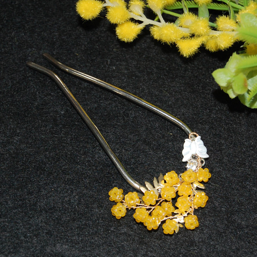 ミモザのUかんざし かんざし アトリエ ねむねむ 通販 18132192｜Creema