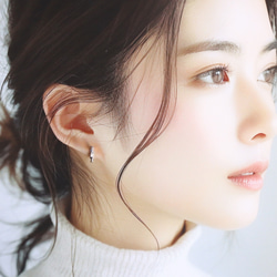 ☆大人気☆小さめ ワンタッチ つけっぱなしOK 錆びないステンレス【mini 中折れツイストフープ 3color】ピアス 3枚目の画像