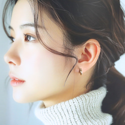 ☆大人気☆小さめ ワンタッチ つけっぱなしOK 錆びないステンレス【mini 中折れツイストフープ 3color】ピアス 12枚目の画像