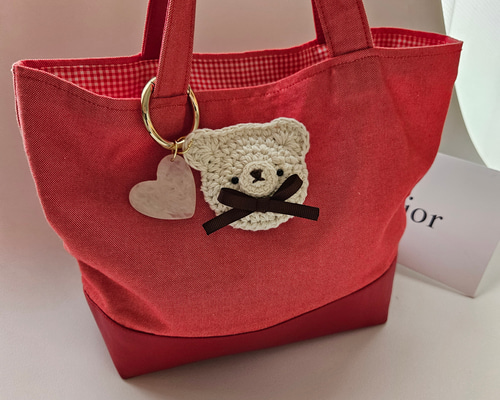 new 名入れ くまさんのミニミニポーチバッグチャーム ポーチ