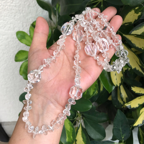 水晶 クリスタルクォーツ 天然石 ネックレス ロングネックレス