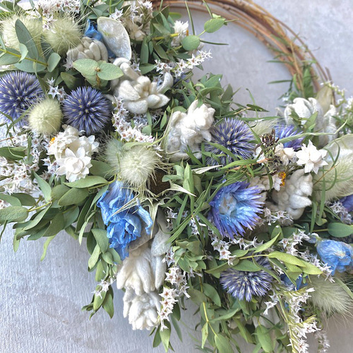 ナチュラルハーフリース（ブルー） インテリア フラワーギフト お祝い