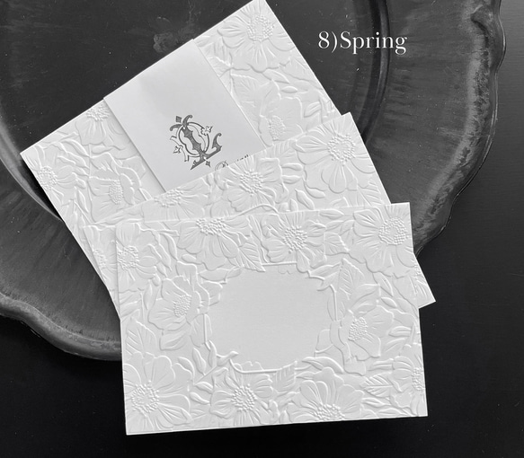 花飾り3Dエンボスポストカード３枚セット 9枚目の画像