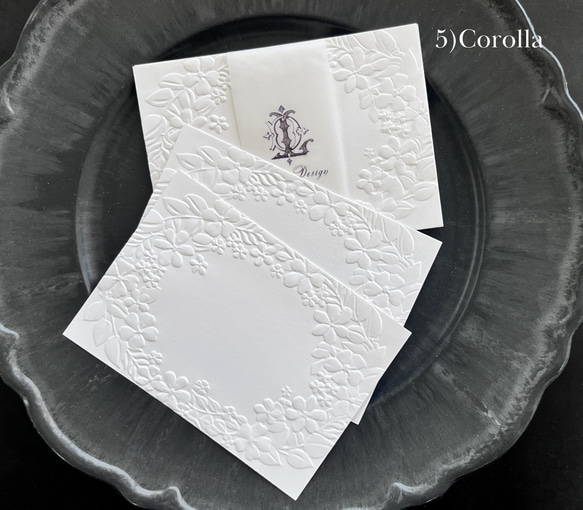 花飾り3Dエンボスポストカード３枚セット 6枚目の画像