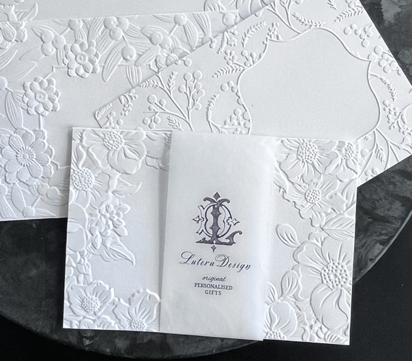 花飾り3Dエンボスポストカード３枚セット 12枚目の画像