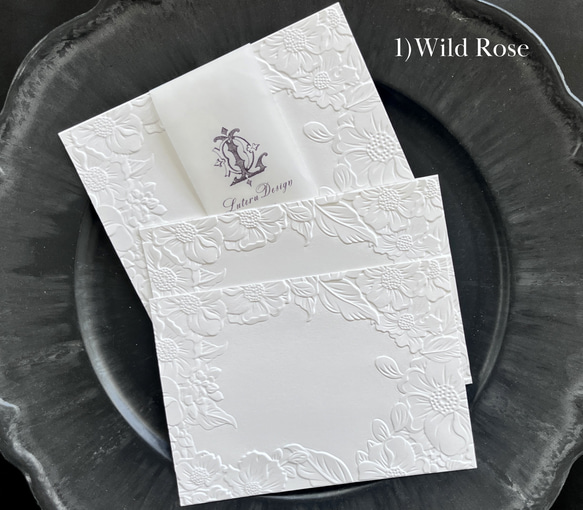 花飾り3Dエンボスポストカード３枚セット 2枚目の画像