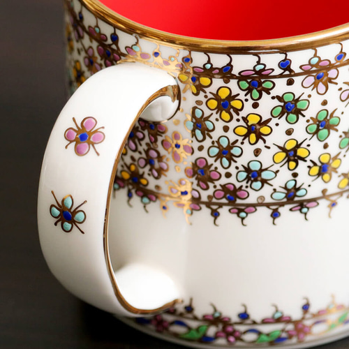 ベンジャロン焼き 花柄 陶器 ベンジャロン焼き】カップ＆ソーサー(花柄