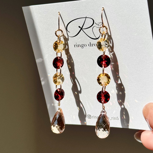 高品質アメトリン・ガーネット・シトリン 極上カット天然石の大ぶり