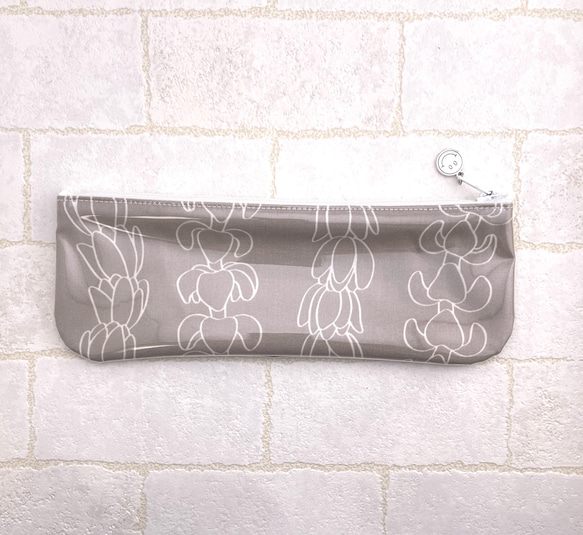 歯ブラシケース（コスメポーチ）　ハワイアン生地にビニール地を合わせたポーチ 2枚目の画像