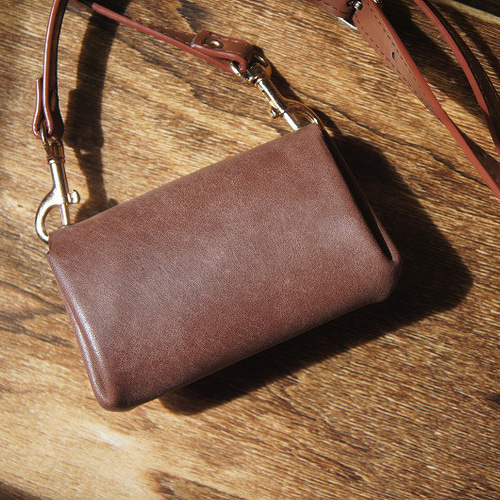 【送料無料】マヤベリーのアコーディオンミニポーチ【ダークブラウン】 送料無料】マヤベリーのアコーディオンミニポーチ【ダーク