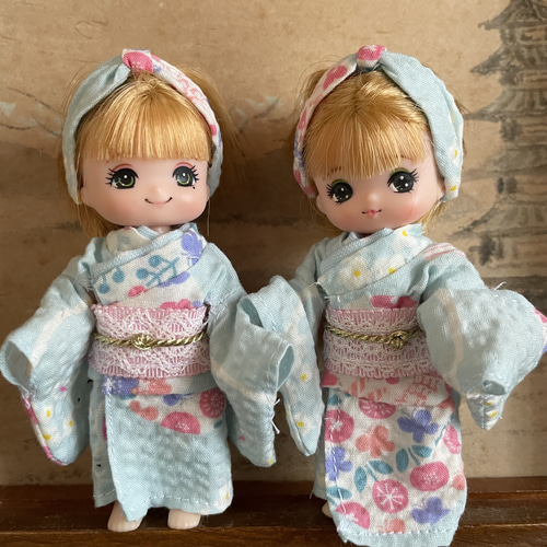 マネキン着用品】キッズ浴衣 セット 子供浴衣 女の子と兵児帯の
