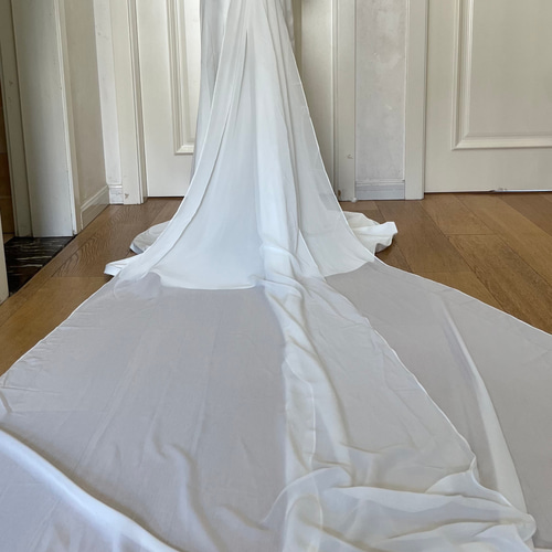 バックリボン ソフトマーメイド ウェディングドレス 二次会 ドレス  