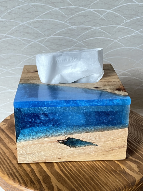 ティッシュボックス(ハーフサイズ)〜オーシャンブルー〜 その他ケース