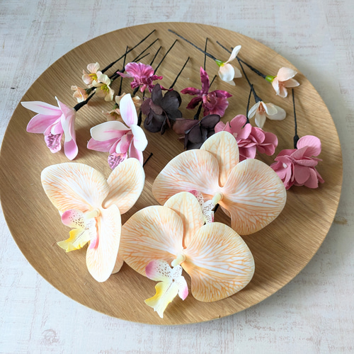 ヘッドピース付き3点セット ブライダルブーケ ウェディングブーケ 和装