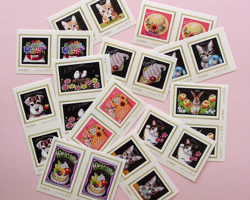 2枚づつ2種類自由選択・63円切手・84円切手・組み合わせ自由・華やか