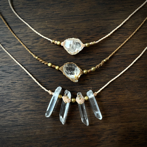 Crystal point and Beads Macrame Necklace Tutorial 水晶