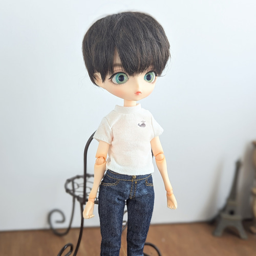 1197※ハルモニアブルームアウトフィット※単品※白のTシャツ・クジラ※1/6