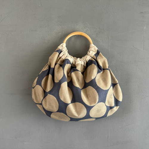 新作！ぷっくり！レトロなあんぱんリンググラニーバック☆ブルーグレー  