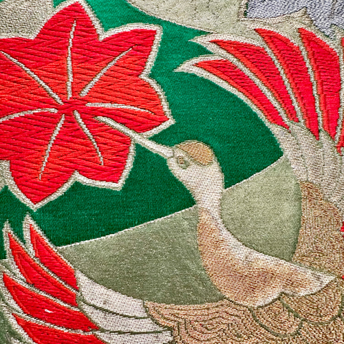 帯のファブリックパネル 三種の鶴（3枚セット） 着物 帯 リメイク