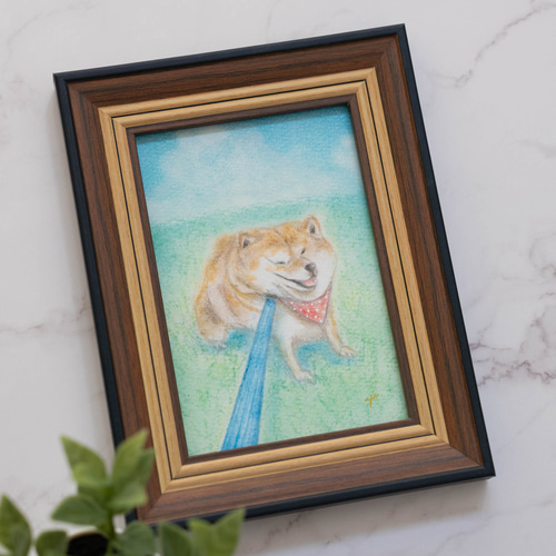 【原画】『重量0地点』（動物画　パステル画　犬　猫　チワワ） 原画】『重量0地点』（動物画 パステル画 犬 猫 チワワ）