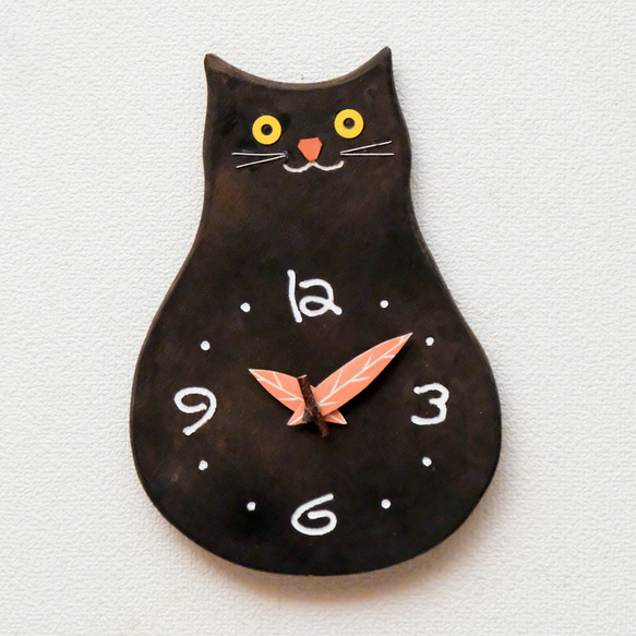 黒猫の掛け時計 掛け時計・置き時計 ウッディーライフonozato 通販