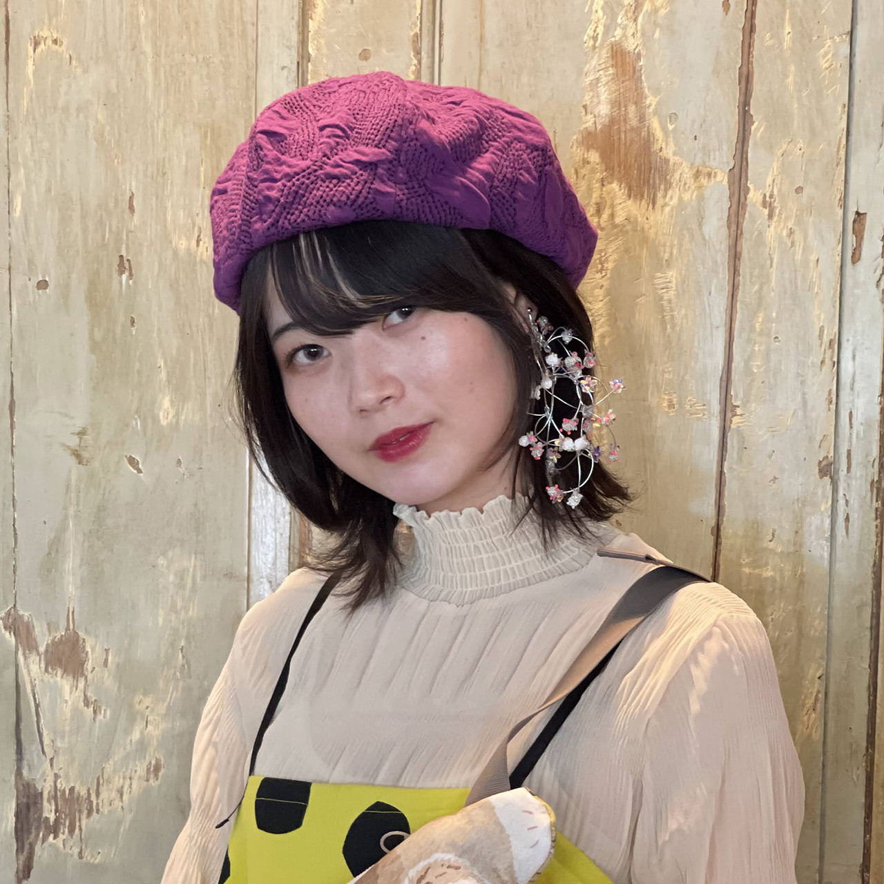 刺し子風ニットアップルベレー<PL> 4,620円