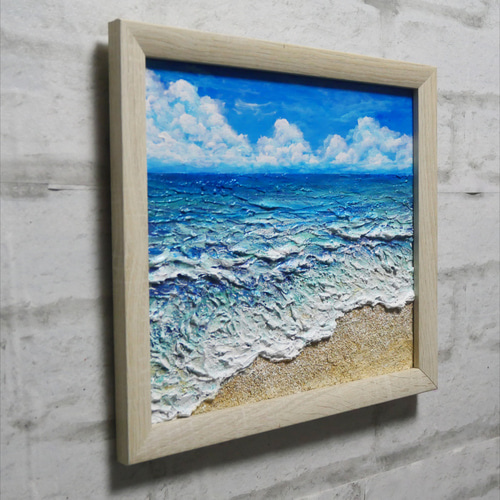 油絵 油彩 油彩画 絵 絵画 【真夏の海】 絵画 HR 通販