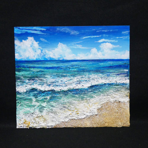 油絵 油彩 油彩画 絵 絵画 【月の海】 絵画 HR 通販 14461563