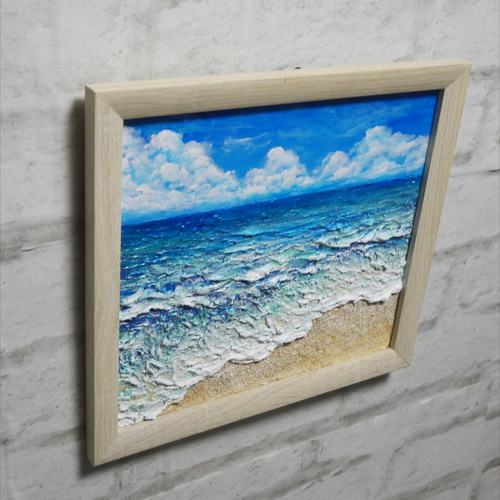 油絵 油彩 油彩画 絵 絵画 【真夏の海】 絵画 HR 通販