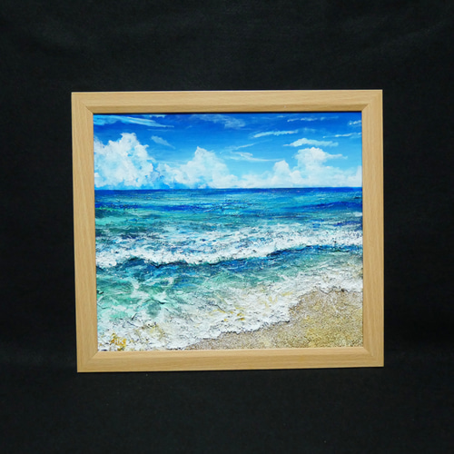 油絵 油彩 油彩画 絵 絵画 【真夏の海】 絵画 HR 通販