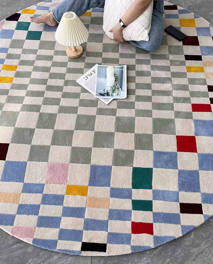 パッチワーク  ハンドメイド　ラグマット パッチワークラグマットの作り方を学ぶ | TikTok