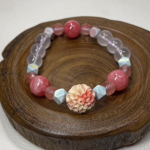 ピンク珊瑚 ブレスレット K18 ピンク珊瑚ブレスレット 42g