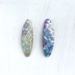 ミナペルホネン生地の大きなパッチンピン/Choucho/ちょうちょ/ネイビー