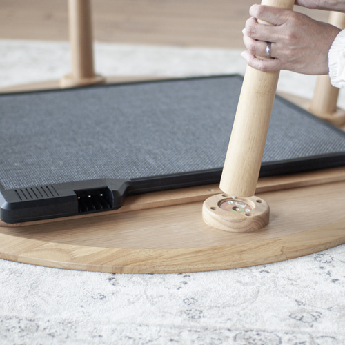 【未使用】ヒーター付ダイニングテーブル掛けふとん オーク材のこたつダイニング［フラットヒーター付] かけ布団の