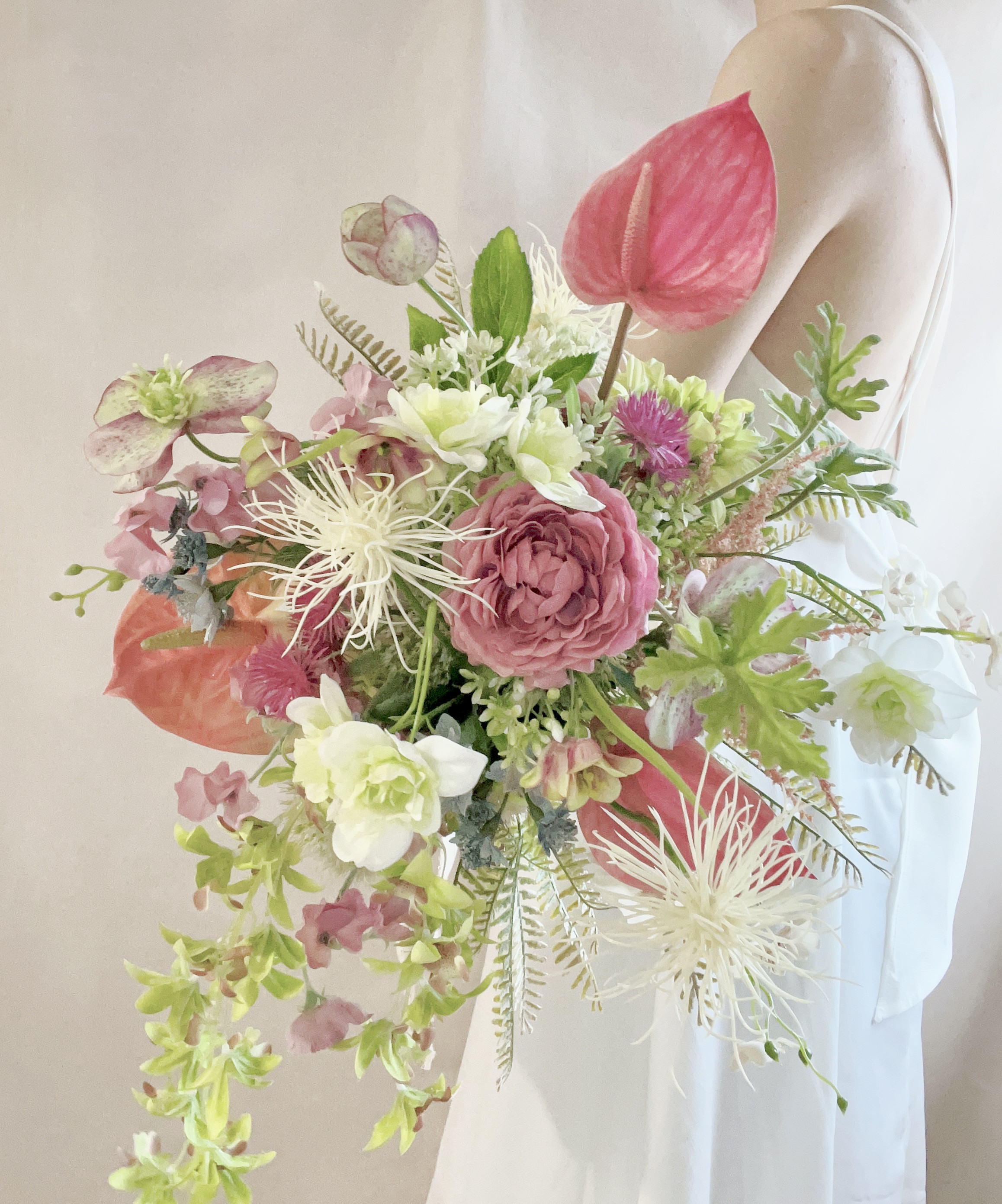 【レンタルブーケ】カラフル×リゾートブーケ　ウェディングブーケ　アーティフィシャルフラワー　前撮りブーケ