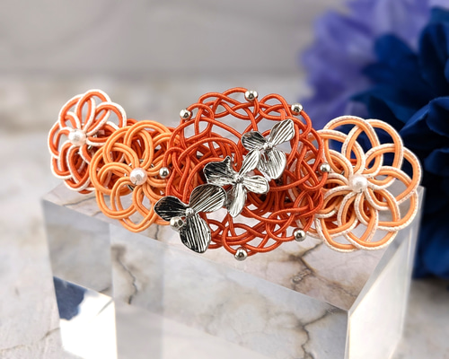 お花のバレッタ♪オレンジ 1435d8828db1a9b592a94e1a42685a