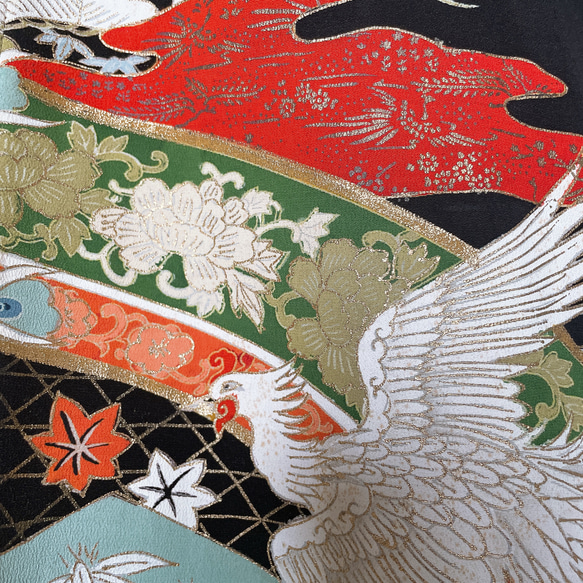 留袖ワンピース 着物 テントワンピース 着物ワンピース ゆったり 結婚式 衣装 着物リメイク黒 M～3L（B6812） 