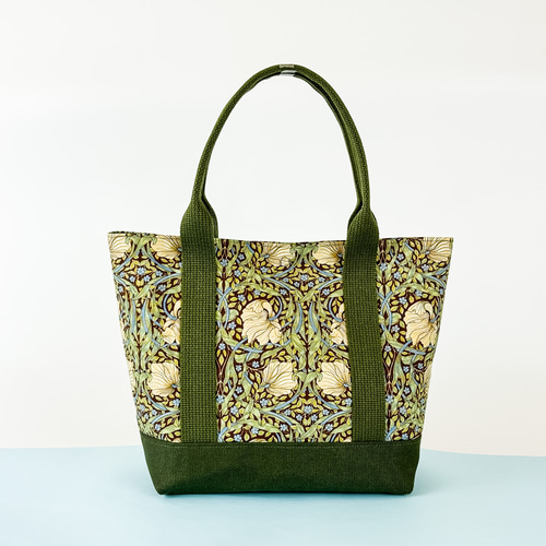 ウィリアム・モリス生地使用「ピンパーネル」 トートバッグ (中