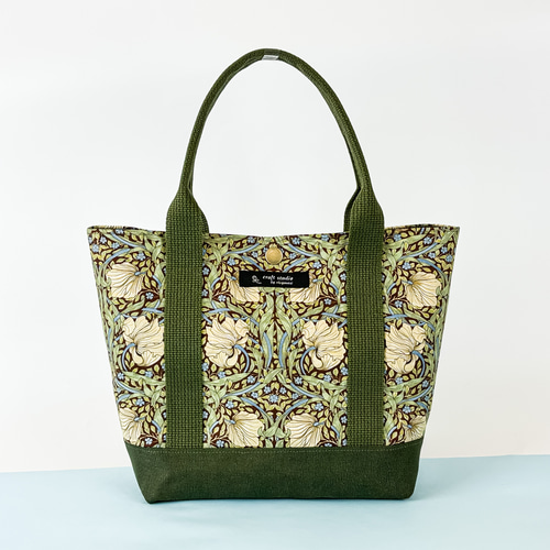 ウィリアム・モリス生地使用「ピンパーネル」 トートバッグ (中