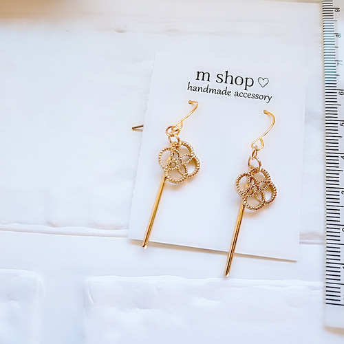ハンドメイドピアス ピアス（フック・チェーン） m shop 通販 18134462