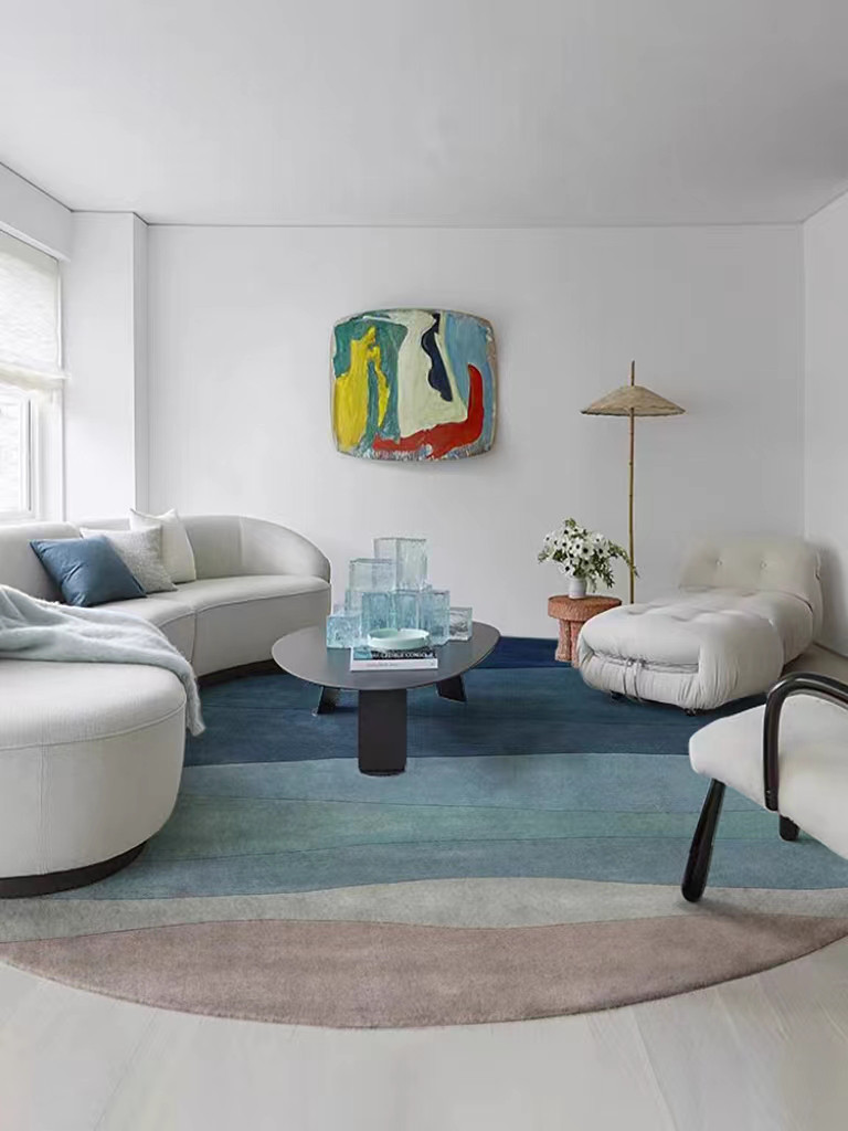 【受注制作】オーダー カーペット 手織りニュージーランドウールカーペット ハンドメイドカシミアウール絨毯 グラデーション