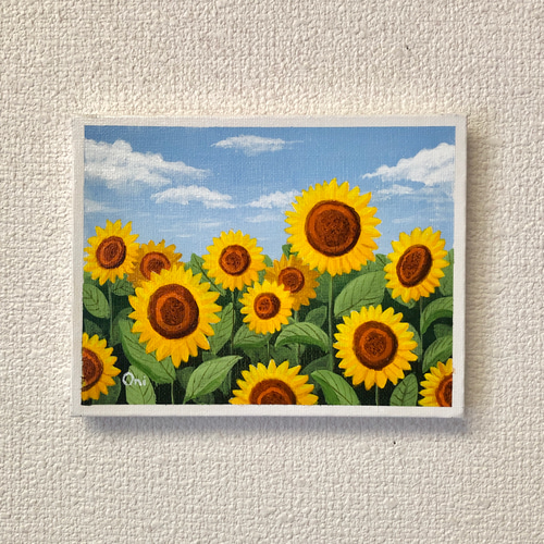 ひまわりの道】アクリル画 F3 風景画 絵画 原画 花の絵 - メルカリ