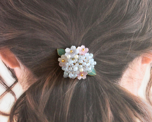 ꫛꫀꪝ硝子の髪飾り★ポンポネグラス★ヘアゴム 「想像の花」bule ゴム無し 硝子の髪飾り☆ポンポネグラス「Fairy tale」 - メルカリ
