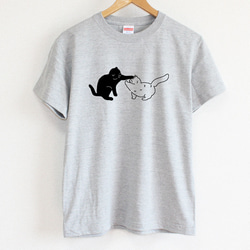 ねこパンチが届かない　メンズタイプ（gray） 2枚目の画像