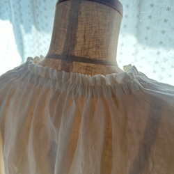 【受注製作】ベルギーリネンローン★フリルネックのプルオーバー★27色から選べます★フリーサイズ★ 17枚目の画像