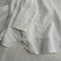 【受注製作】ベルギーリネンローン★フリルネックのプルオーバー★27色から選べます★フリーサイズ★ 14枚目の画像