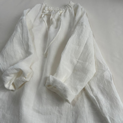 【受注製作】ベルギーリネンローン★フリルネックのプルオーバー★27色から選べます★フリーサイズ★ 5枚目の画像