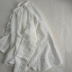 【受注製作】ベルギーリネンローン★フリルネックのプルオーバー★27色から選べます★フリーサイズ★ 13枚目の画像